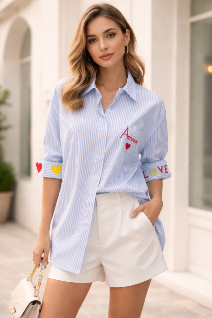chemise-oversize-a-rayures-amour-1 Chemise oversize à rayures “Amour” — Vêtements
