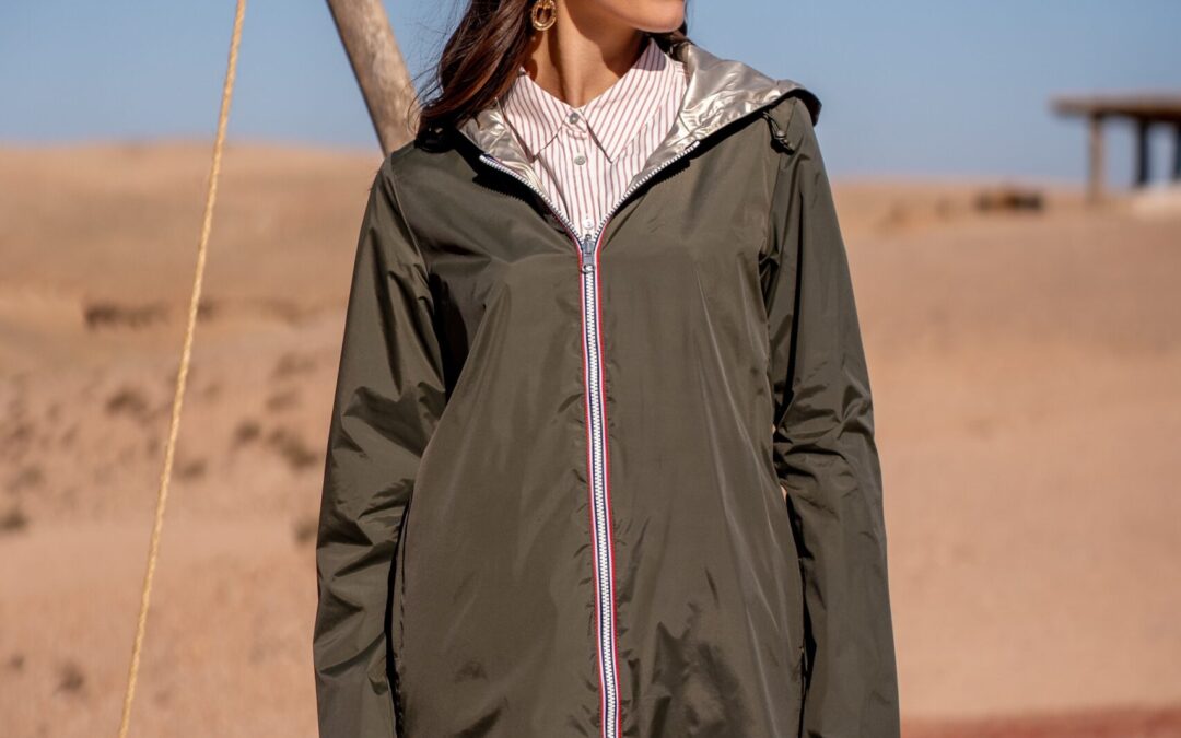 Imperméable réversible Laura Jo kaki femme court
