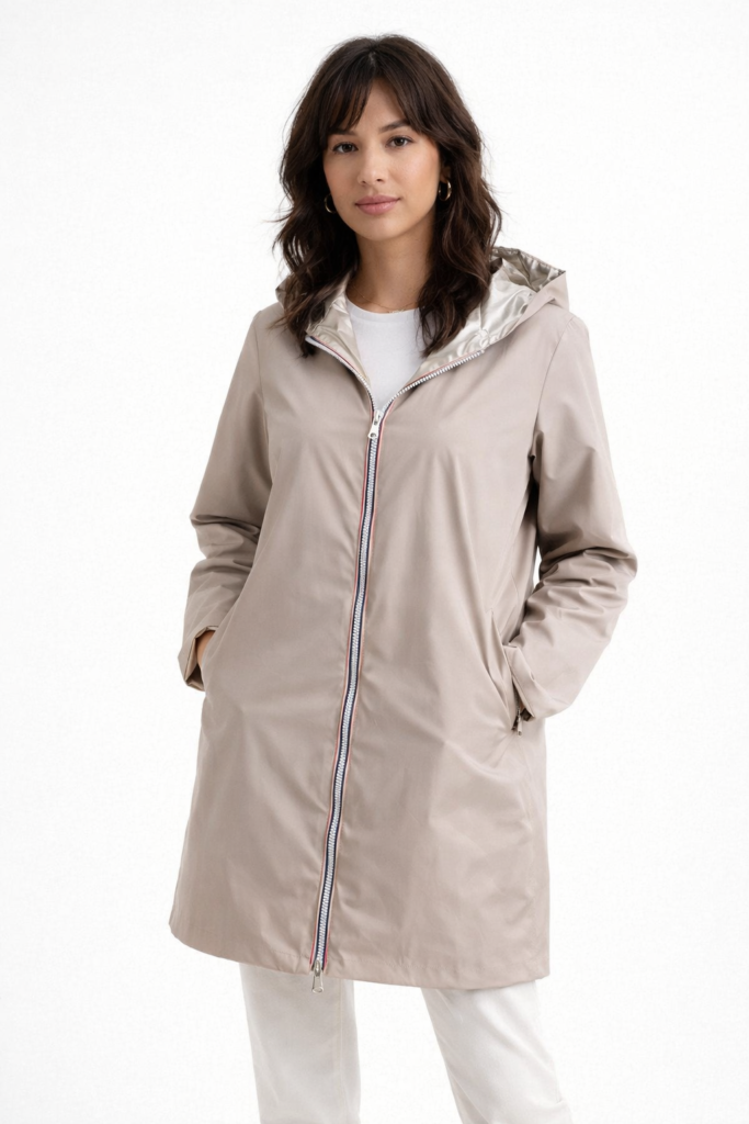 impermeable-reversible-metallise-laura-jo-1 Imperméable métallisé femme Laura Jo réversible - vue d'ensemble