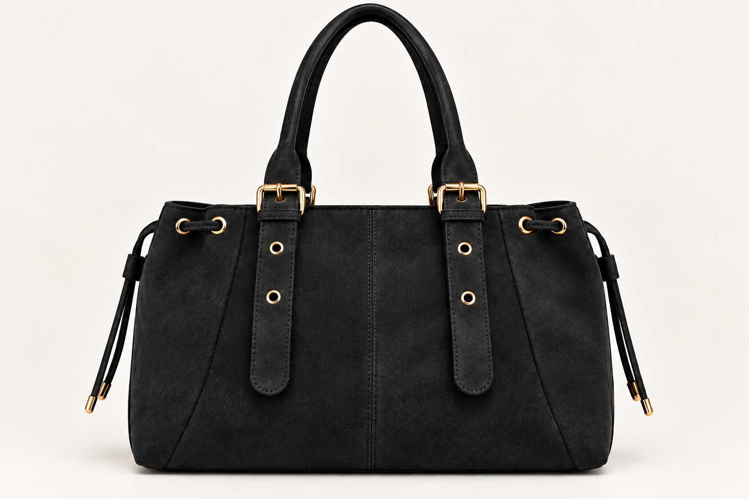 SAC CABAS EN SUÉDINE – GRAND FORMAT NOIR