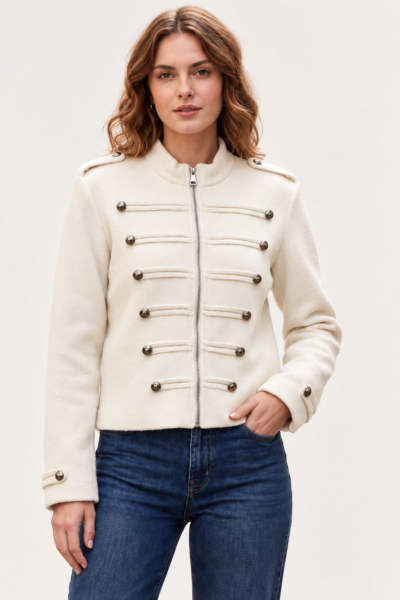 Veste courte esprit officier Ecru
