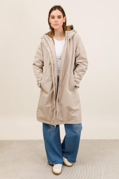 IMPERMÉABLE  LAURA JO – DOUBLURE  FOURRURE BEIGE