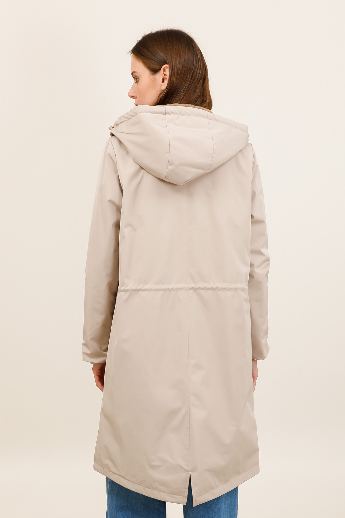 IMPERMÉABLE LAURA JO – DOUBLURE FOURRURE BEIGE – Image 3