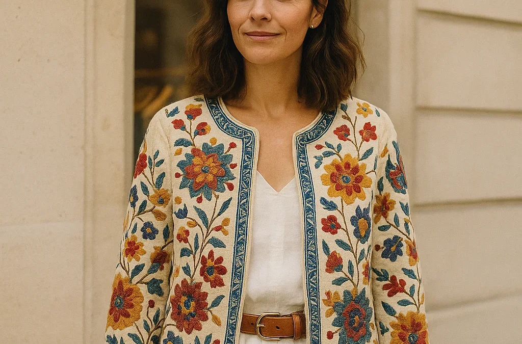 Veste brodée femme : le guide pour la choisir et la porter avec style